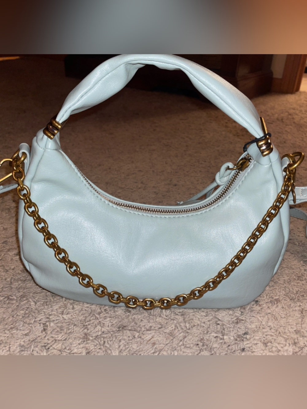 Steve Madden Pauley Pale Blue Crescent Shoulder Crossbody Bag
